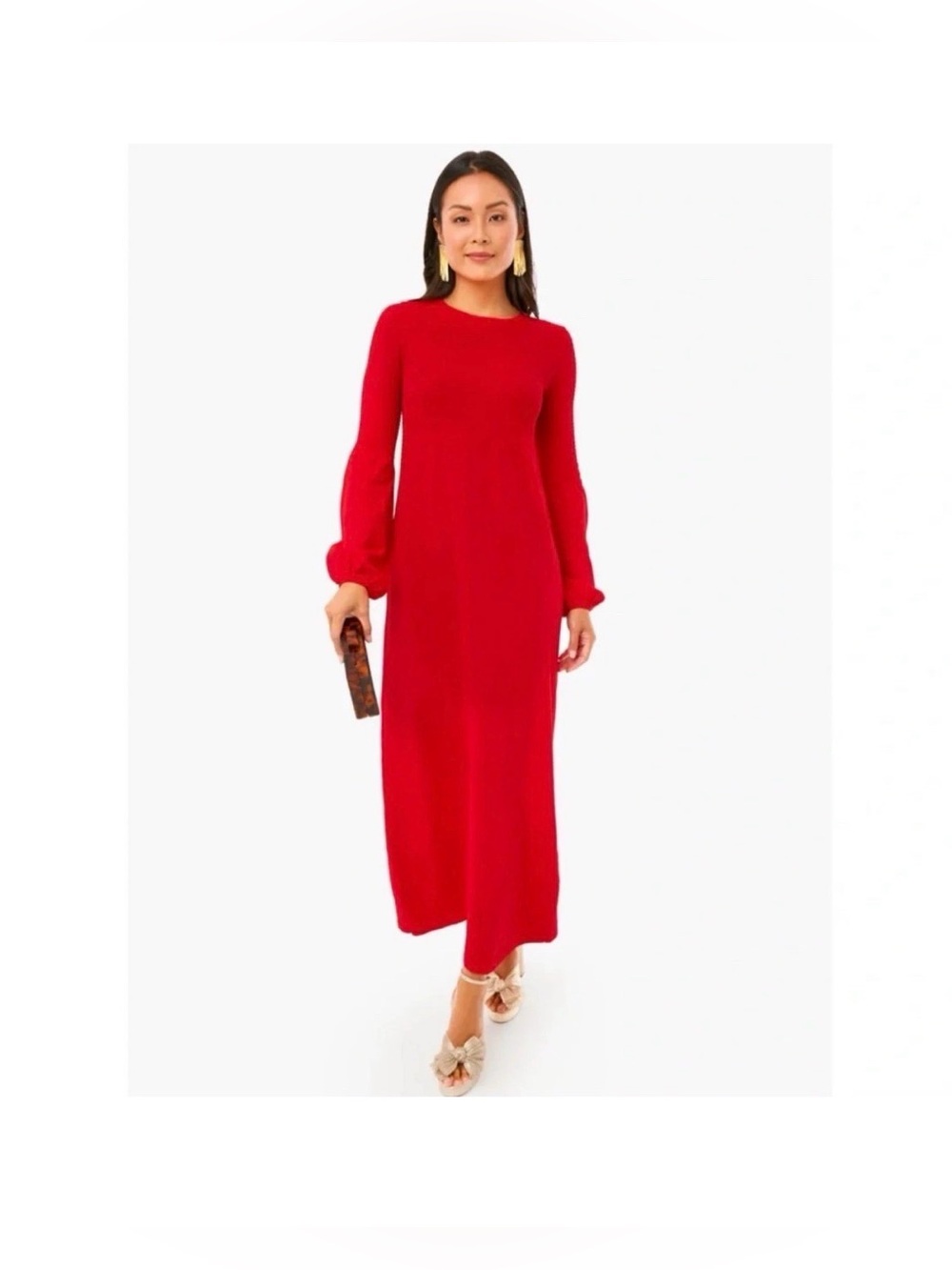 NWOT Tuckernuck Pomander Place Red Balloon Sleeve Lennox Maxi Dress Small $198